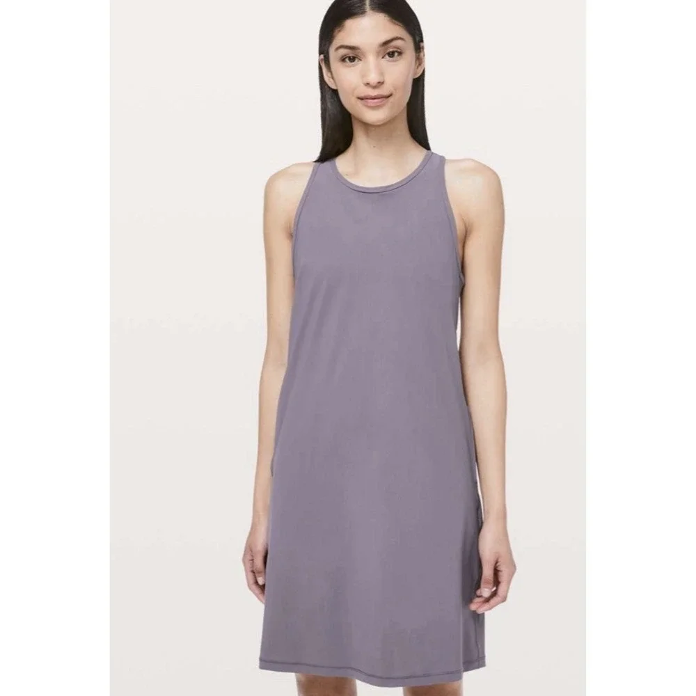 Lululemon Women Size 8 Early Morning Dress Graphite Purple Athletic Activewear
